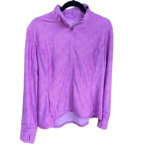 Mondetta Womens Activewear Thumb Holes Full Zip Athletic Jacket Purple XL​​​​​​
